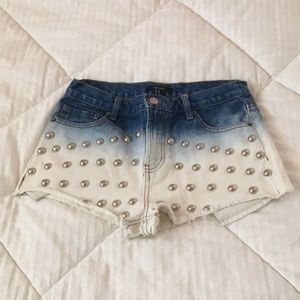 Forever 21 Ombré Studded Denim Jean Shorts